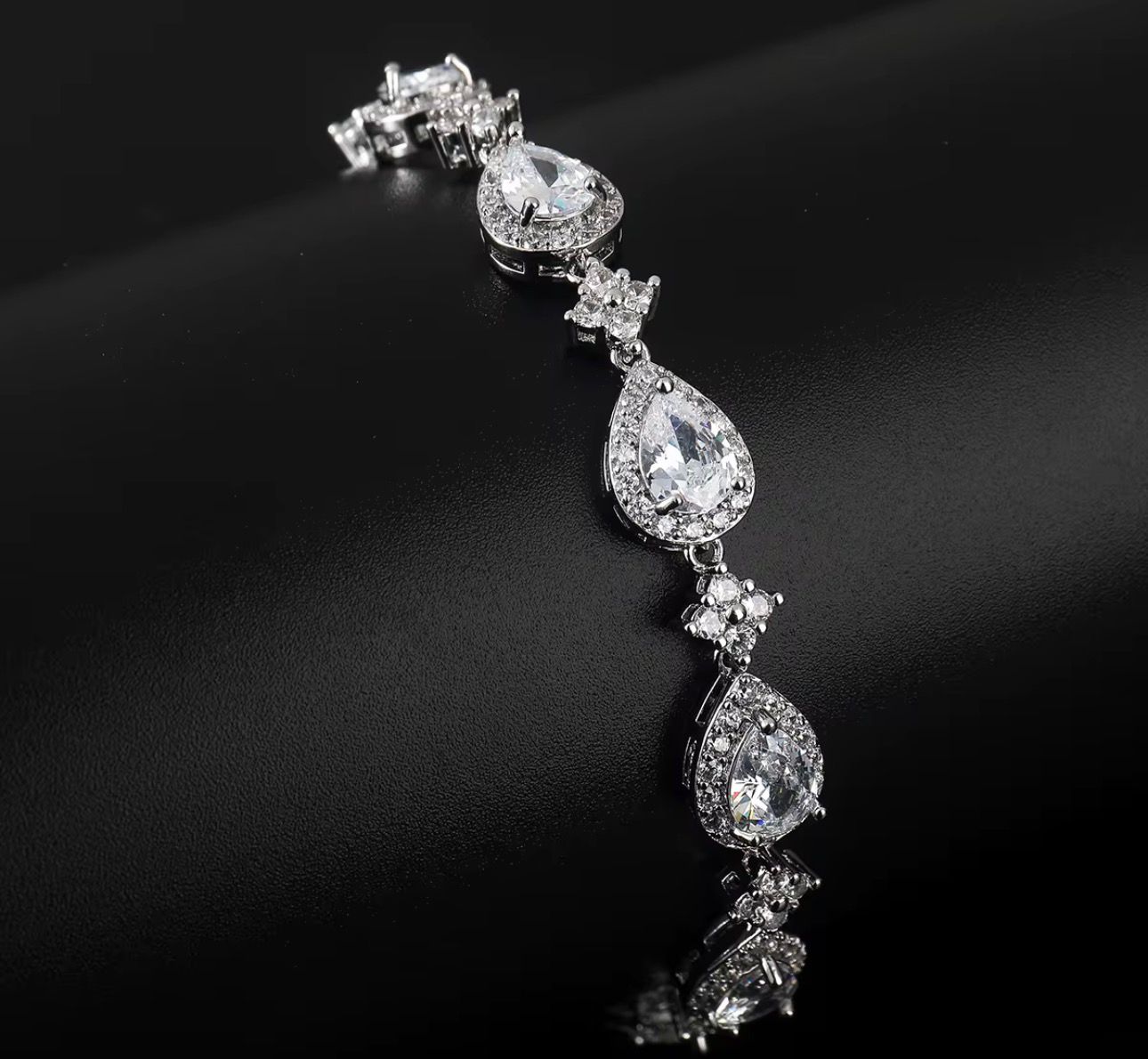 Winter Tear Drop Crystal Bracelet