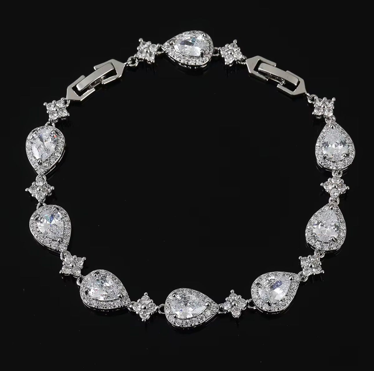 Winter Tear Drop Crystal Bracelet